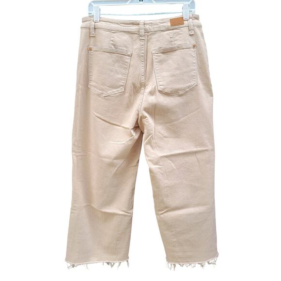 Judy Blue High Rise Slim Wide Leg Tan Jean Denim Size 13/31 Stretchy - Picture 4 of 6